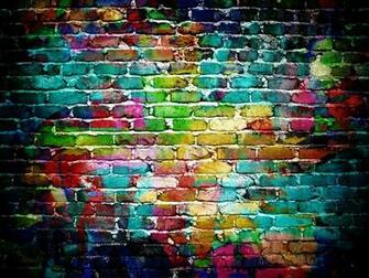 Graffiti Brick Wall Mural Ohpopsi Wallpaper