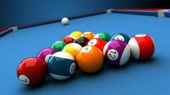 Billiard Table And Balls HD Wallpaper