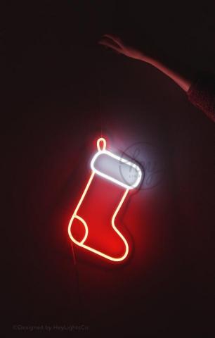 Christmas Stocking Led Neon Sign Happy Holidays