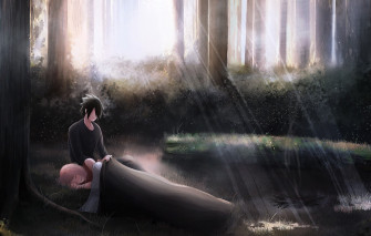 Wallpaper Forest Sasuke Sakura Naruto Art By Anna Image For