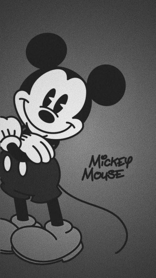 White Mickey Mouse Grain Wallpaper
