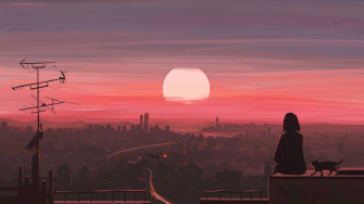 Anime Sunset Serenity Wallpaper