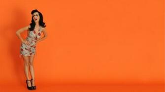 Katy Perry Orange Background Wallpaper