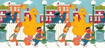 Details About Sesame Street Friends Big Bird Wallpaper Border Kw2217b