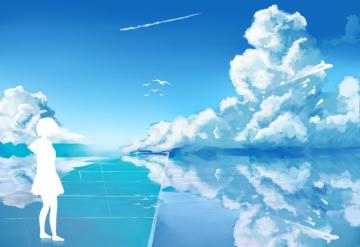 Anime Blue Wallpaper Broken Panda