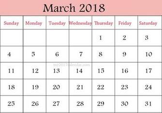 March Personalised Calendar Image