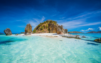 Nature Landscape Island Beach Philippines Tropical Rock Sand Wallpaper