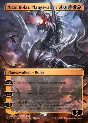Magic The Gathering Nicol Bolas Planeswalker By Asliceofunagi On
