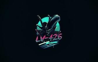 Wallpaper Minimalism Stranger Art 80s Alien Neon Xenomorph