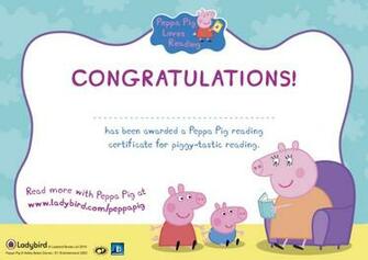 Peppa Pig Wallpaper Reading Certificate