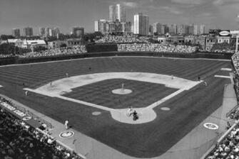 Cubs Wallpaper Black White Wrigley Field Inside Of Ballpark