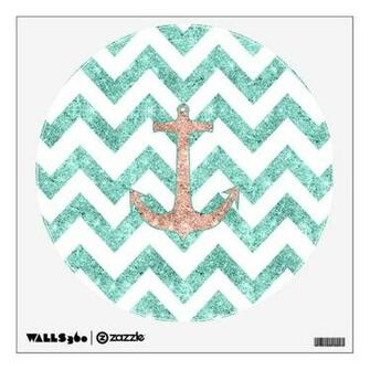 Glitter Anchor Wallpaper Coral Nautical