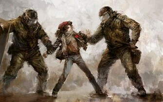 Riot Drawing Anarchy Police Wallpaper Background