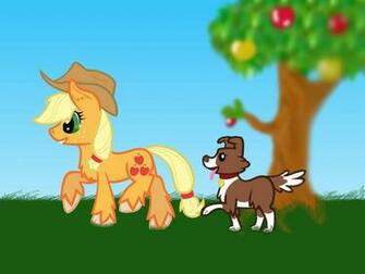 Background Applejack And Winona By Nut Kase The Pony