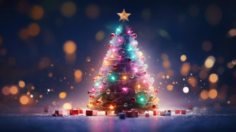 A Desktop Wallpaper Of Beautifully Decorated Christmas Tree