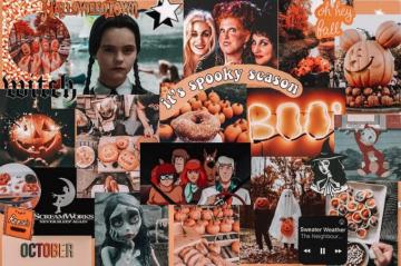 Halloween Computer Screen Collage In Laptop Wallpaper