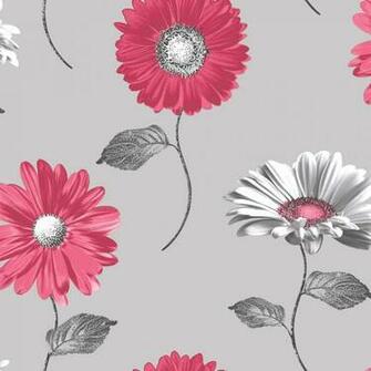 Daisy Pink Silver Wallpaper At Wilko Muriva