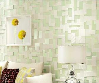 Green Yellow Light Grey Creamy White 3d Stereo Luxury Wallpaper