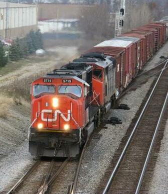 Canadian National Diesels Southbound On The Norfolk