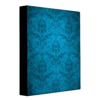 Vintage Aqua Blue Damask Wallpaper Ring Binders