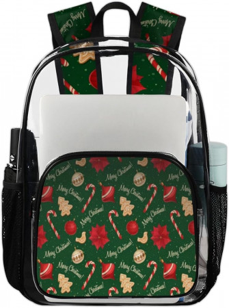 Amazon Tavisto Classic Christmas Wallpaper Clear Backpack