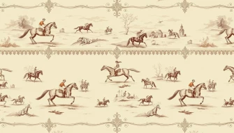Equestrian Toile Wallpaper