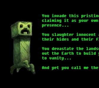 Text Monster Creeper Minecraft Wallpaper