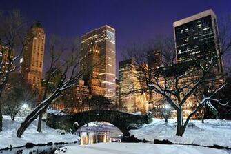 New York Winter Night Desktop Wallpaper HD Endroits