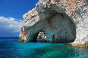 Nature Landscape Rock Cave Sea Turquoise Water Island Greece Wallpaper