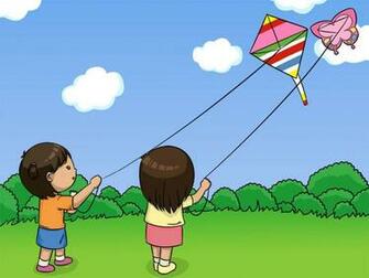 Pictures Of Children Flying Kites Lisa And Rina Are