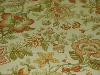 Raymond Waites Designs Evangeune Linen Floral Drapery Fabric G45