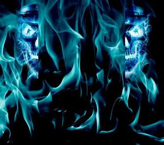 Reupload Blue Skull Background By Thepoweroffive