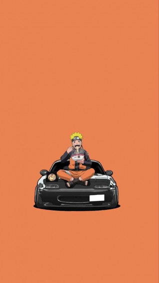 Naruto Eating On A Car Anime Wallpaper