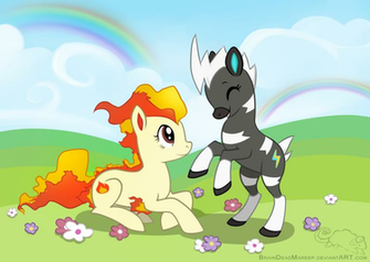 Blitzle And Ponyta Nintendo Pokemon Drawn By