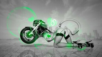 Sexy Girl Snake Flowers Fantasy Green Neon HD Wallpaper By Tony