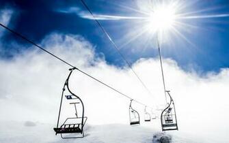 Mountain Ropeway Ski Resort Wallpaper HD
