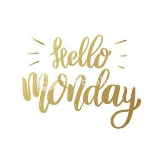 Hello Monday Lettering Phrase On White Background Design Element
