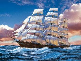 Sailing Ship Paintings Art Print Wallpaper Painting