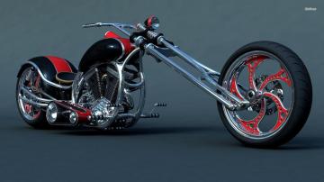 Custom Harley Davidson Chopper Motorcycle Wall