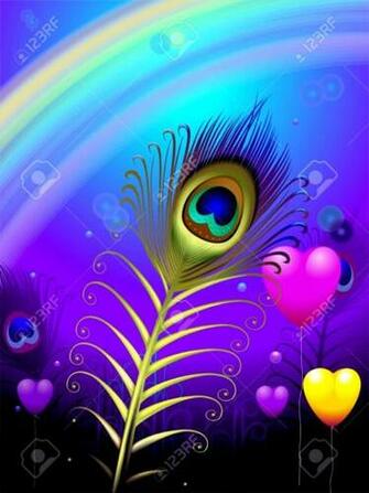 Rainbow Peacock Feathers Background Wallpaper Point