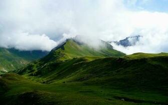 Mountains Clouds Alps France Wallpaper