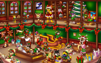 Santa S Workshop Night Before Christmas Morning By Yookey Fur