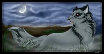 Black And White Anime Wolves HD Wallpaper