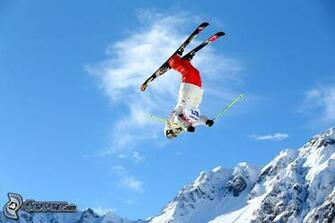 Jumping On The Ski Extreme Skiing Acrobatics