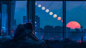 Sad And Lonely Girl Aesthetic Anime Background Wallpaper