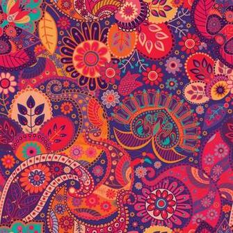 Red Purple Paisley Wallpaper Wall Decor