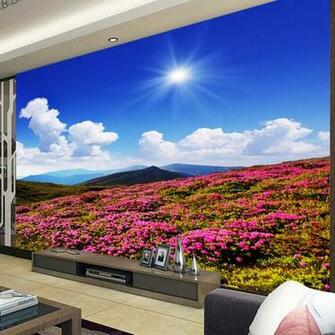 Custom 3d Photo Wallpaper Scenery For Walls Flowers Everywhere On