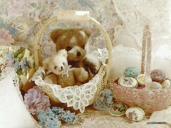 Wallpaper White Soft Teddy Bears I Love U