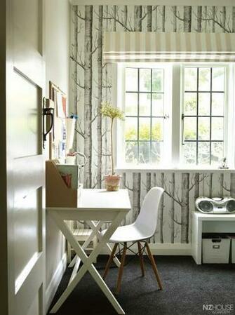 Thomas Bedroom Overlooks The Back Garden Wallpaper Is Woods