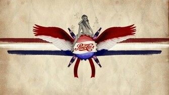 Pepsi Pin Up Wings Retro Wallpaper Background
